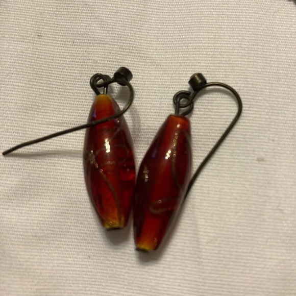 AVON Multi Strand Art Glass, Acrylic Beaded Necklace 16” 3” extender +earrings - Picture 3 of 12